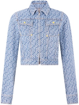 monogram-pattern cotton denim jacket 