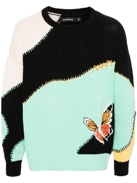 Butterfly intarsia-knit jumper