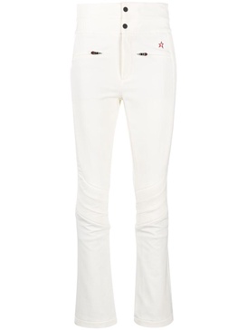 logo-embroidered flared trousers