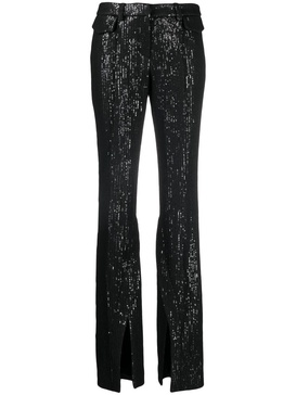 sequin-embellished high-waisted trousers