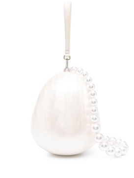 Egg faux pearl tote bag