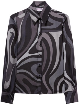 Marmo-print silk shirt