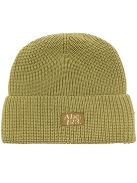 logo-patch ribbed-knit beanie