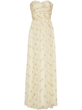 Estelle silk-crepon strapless dress