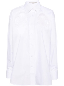 broderie-anglaise detailed cotton shirt