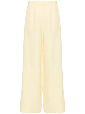 slub-texture straight trousers