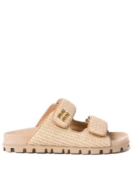 touch-strap raffia sandals