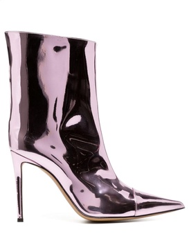 metallic-finish 100mm ankle boots