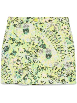 floral-jacquard mini skirt