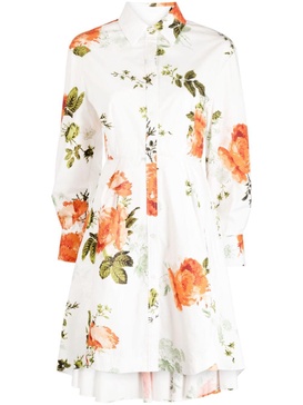 floral-print cotton mini shirtdress