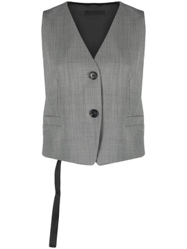 herringbone cut-out vest