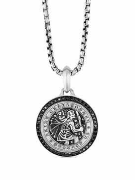 sterling silver St. Christopher diamond amulet