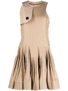 storm-flap pleated-skirt dress