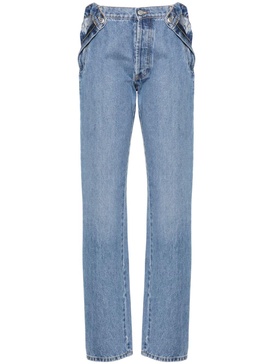 Open Hip straight-leg jeans