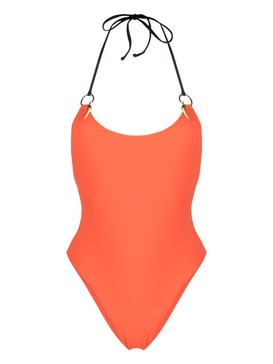 halterneck tie-fastening swimsuit