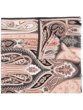 paisley-print frayed scarf