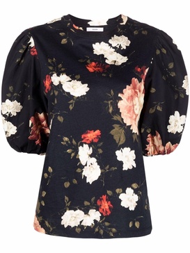 Theodora floral-print puff-sleeve blouse