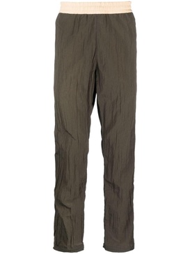 elasticated-waistband straight-leg trousers