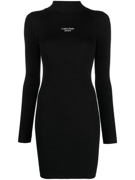 logo-embroidered knit dress 