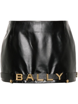 logo-embellished belted miniskirt