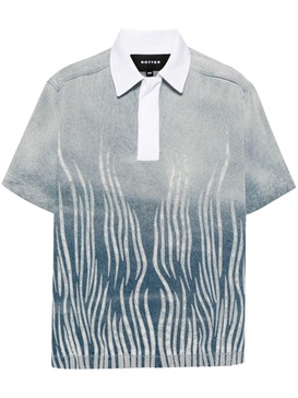 graphic-print organic cotton polo shirt