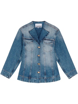 raw-cut denim blazer