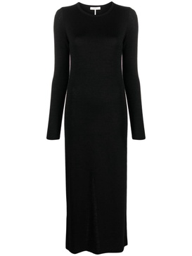 crew-neck fine-knit maxi dress