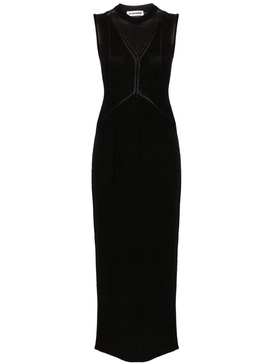 Black Sleeveless Knitted Maxi Dress