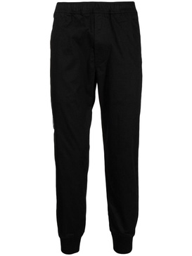 stretch-cotton tapered-leg pants