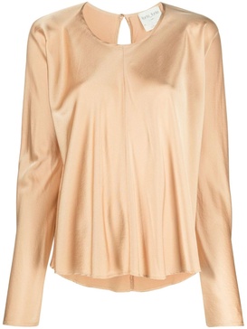 round-neck satin blouse 