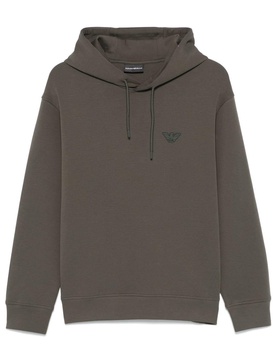 flocked-logo hoodie