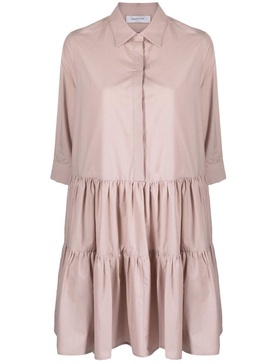 tiered cotton mini shirtdress