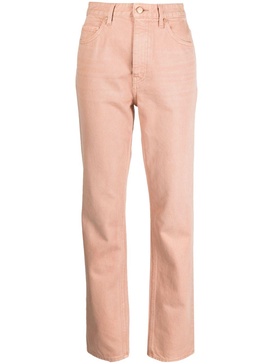 mid-rise straight-leg jeans