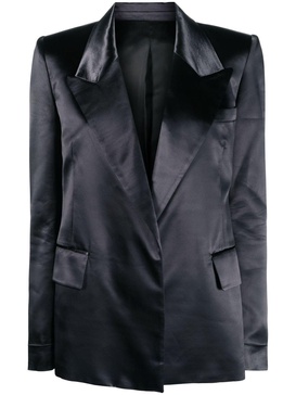 single-breasted satin blazer