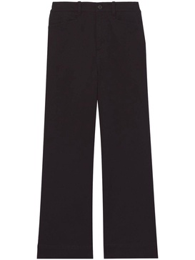 cropped cotton twill culottes