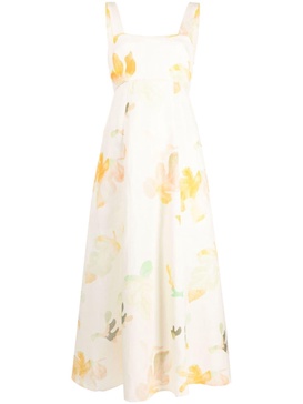 Tate watercolour-print midi dress