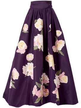 floral-embroidered maxi skirt