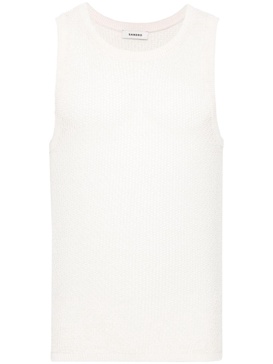 open-knit sleeveless jumper