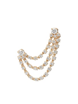 18kt yellow gold chain-detail diamond earring