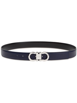 Gancini-buckle leather belt