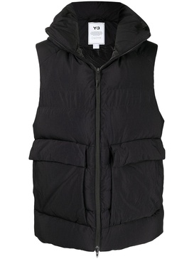 hooded padded gilet