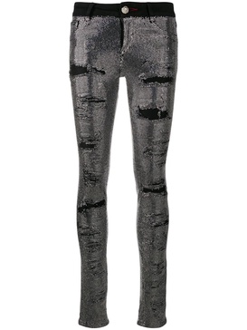 crystal-embellished skinny jeans