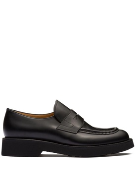 panelled leather loafers