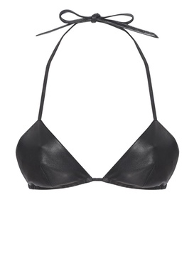 triangle-cup leather bralette 