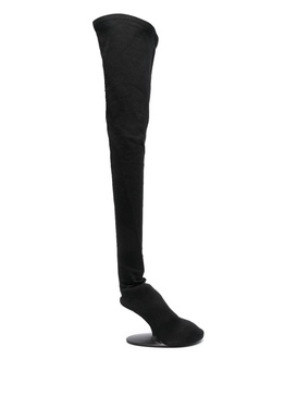 Black Thigh High Abstract 100 heel boots