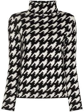 houndstooth pattern turtleneck jumper