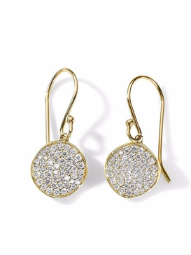 18kt yellow gold Stardust small flower disc diamond earrings