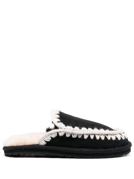 braided shearling slippers