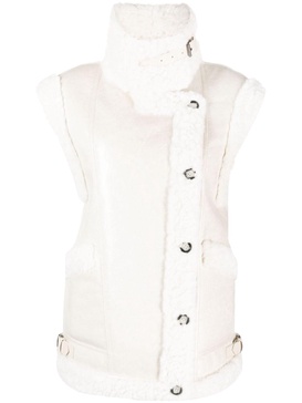 reversible faux-leather shearling gilet