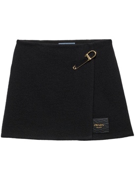 logo-patch twill mini skirt